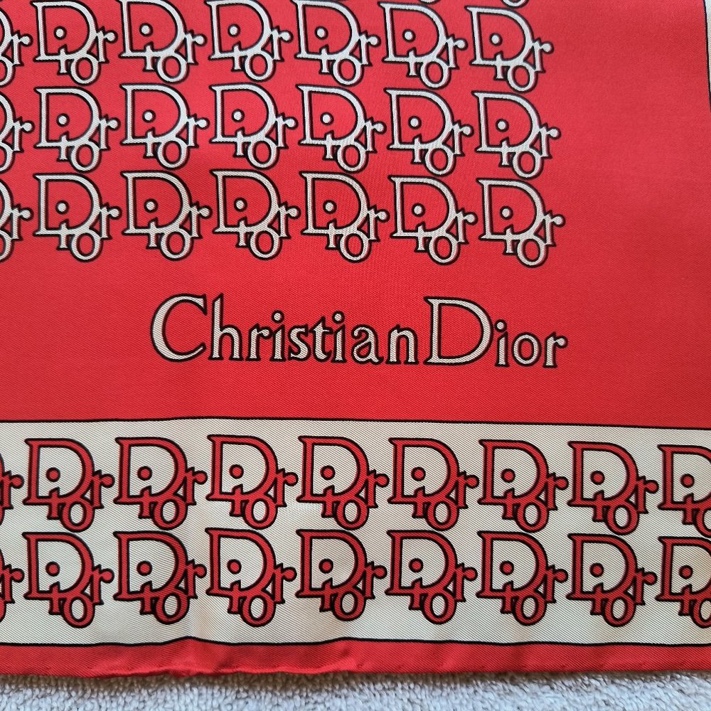 Christian Dior vintage monogram silk scarf